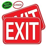Photoluminescent EXIT Sign | Glows for Up to 10 Hours | Ultra Reflective and Well Lit (PVC Plastic)