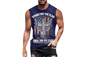 MAINFINI Men's 4th of July Tank Top 1776 Pattern Sleeveless Muscle Shirt American Gym Tanks