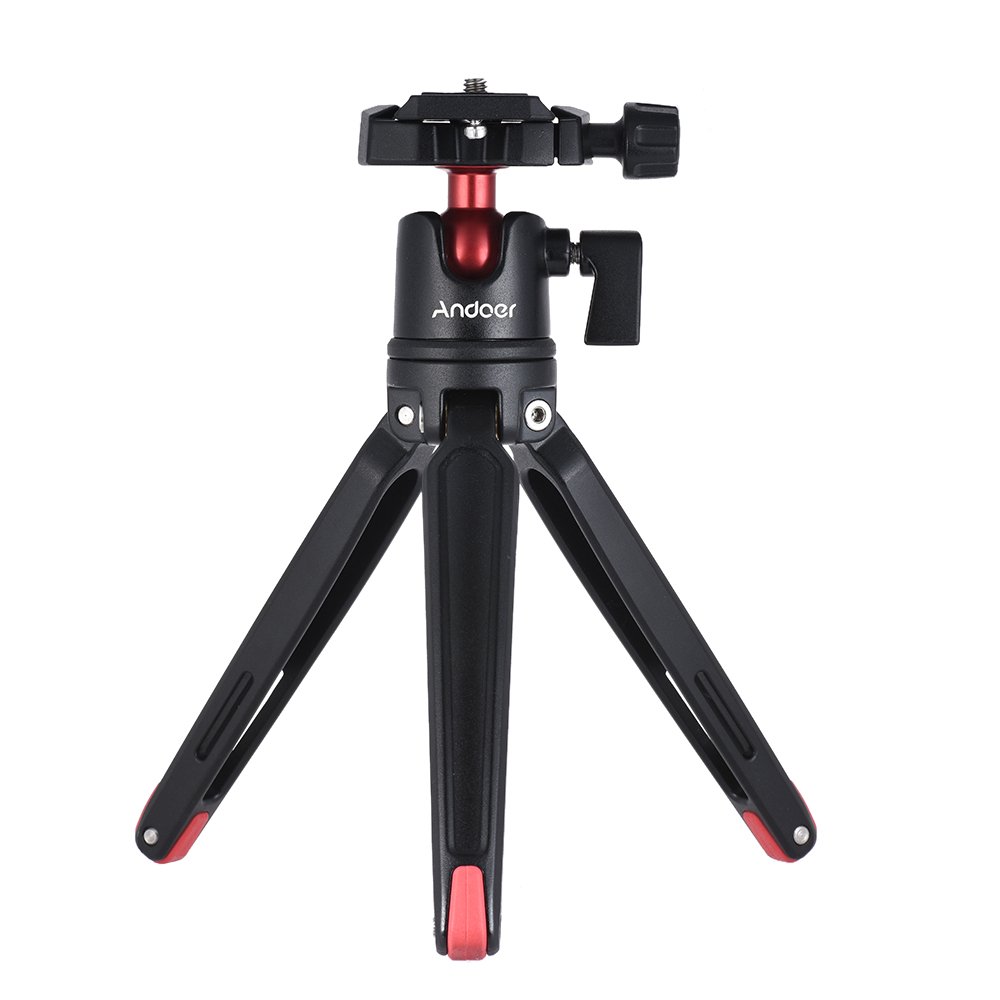 Andoer Mini Tripod Table Top with 360° Ball Head and 1/4 Screw - Compatible with GoPro, DSLR Cameras, Projectors, Webcams and Smartphones