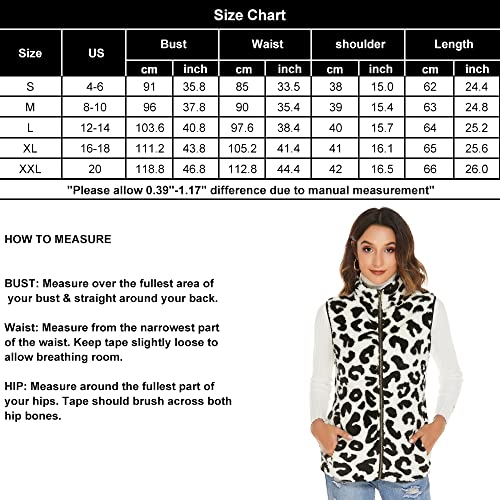 FINWANLO Women\'s Sleeveless Zip Up Fuzzy Fleece Lightweight Fall Warm Zipper Vest With Pockets