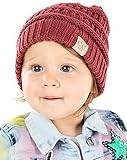 Kids No Pom Beanie - Dark Rose