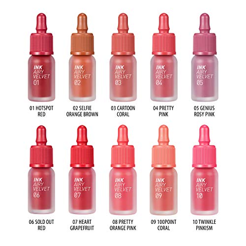 Peripera Ink Airy Velvet 0.14 Ounce 09 100point Coral - Thumbnail 5