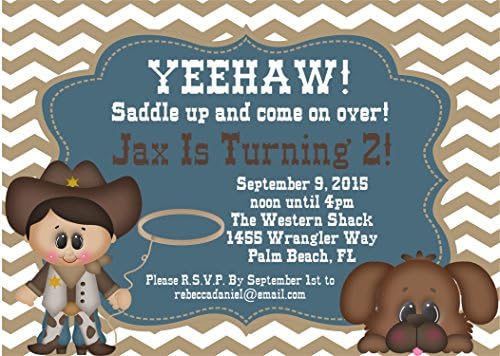 Little Cowboys Birthday Party Invitations