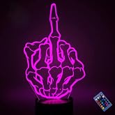 YTDZLTD Optical Illusion 3D Middle Finger Night Light 16 Colors Changing USB Power Remote Control Touch Switch Decor Lamp LED Table Desk Lamp