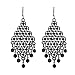 D EXCEED Gift Idea Jet Black Crystal Dangle Drop Earrings Chandelier Charm Ear Accessory for Women and Ladies Pewter