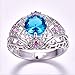 Veunora Ladies' 925 Sterling Silver 8x8mm Blue Topaz Filled Twisted Knot Ring Size 6