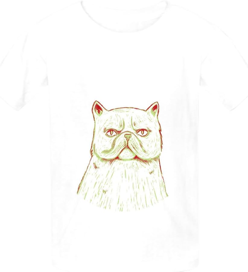 Snowl Grumpy Persian Cat Cute Kid's Crew Neck Personalized T-Shirt