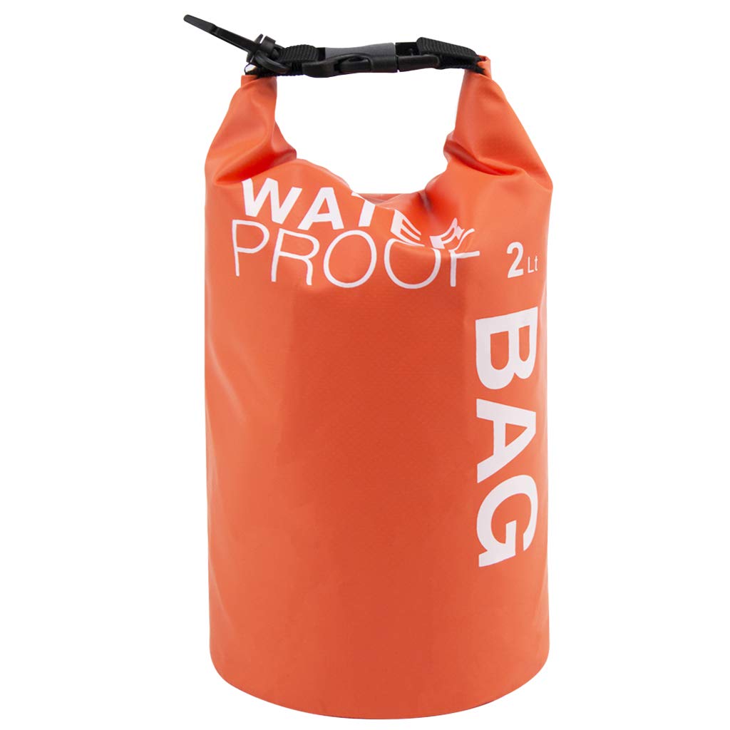 Uncle Paul Boat Dry Bags - Orange 2L Waterproof Bag for Drifting Boating Kayaking Fishing Rafting Swimming Camping Canoeing Surfing 2 litres — image 1
