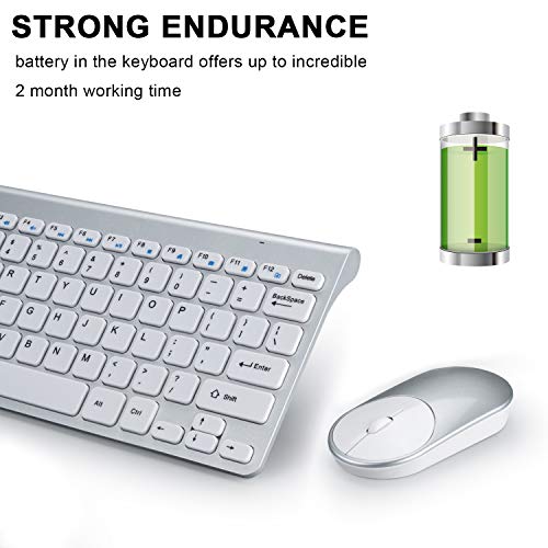 GEEKLIN Wireless Keyboards and Mouse Combo,2.4G Portable Slim Wireless Keyboard Mouse for Windows, pc,Ergonomic Design.