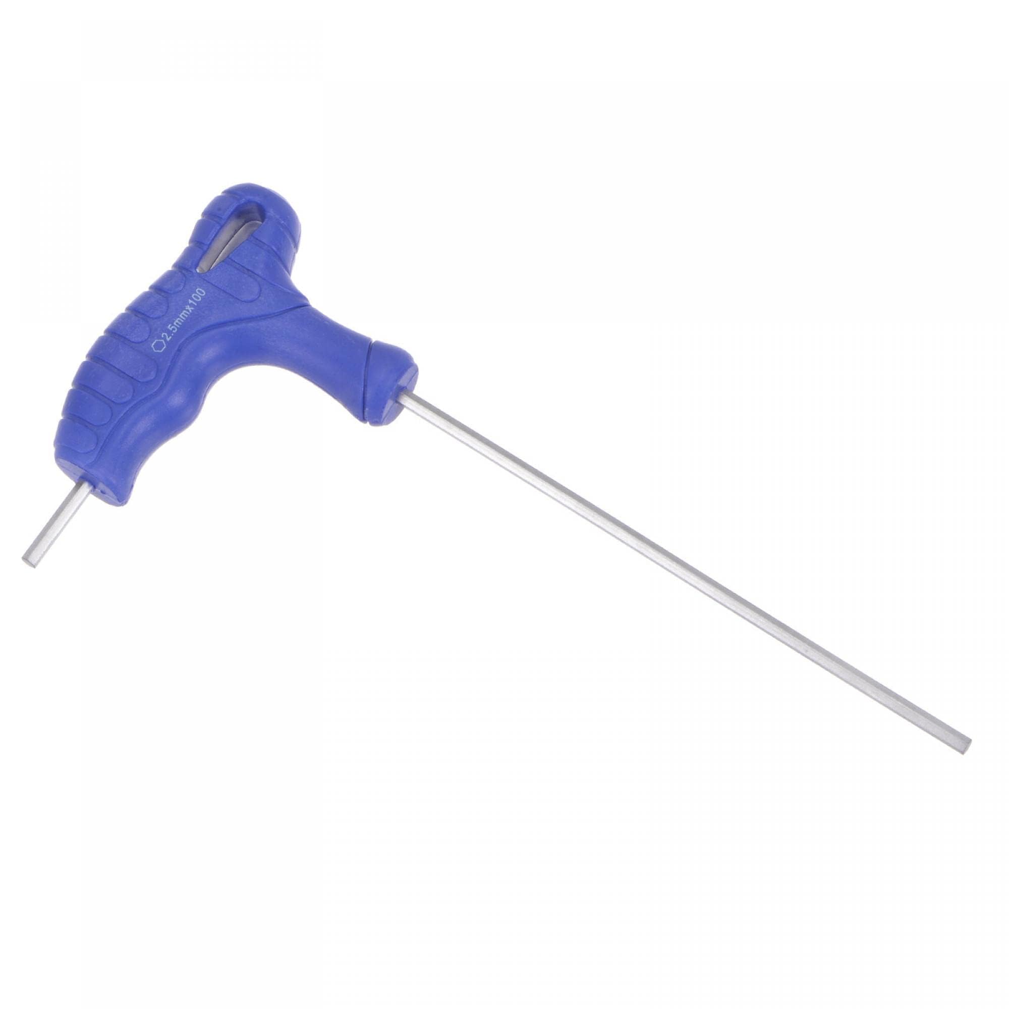 TOP-VIGOR 1Pcs 2.5mm Hex Key T-Handle, T Bar Dual End Wrench Spanner Allen Key for Home Repair and Mechanical Maintenance, Metric CR-V Steel