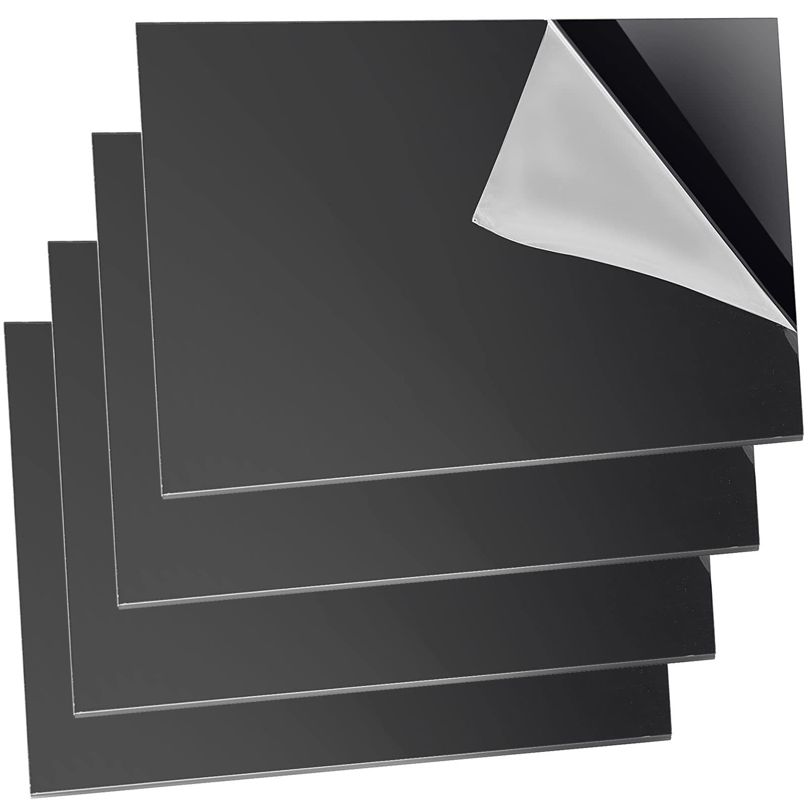 Photo 1 of SEHOI 4 Pack 12 x 16 x 1/8 Inch Black Plexiglass Sheet, Black Cast Acrylic Sheet, Plastic Plexiglass Panels for DIY Material, Photography, Handcraft, Display Project, Painting
