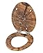 SANILO Wooden Toilet Seat with Soft Close [ELONGATED] - Decorative, Quiet & Slow Close Molded Wood Seat - With Strong Bumpers & Hinges - Adjustable Fit - Old Tree