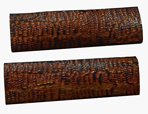 5 inch textured amber red bone scales handle set pair h…