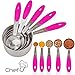 Measuring Cups and Measuring Spoons set by Chef U | Stainless Steel Measuring Cups and Spoons Set of 10 | Liquid Measuring Cup or Dry Measuring Cup Set | Stainless Measuring Cups (Pink)