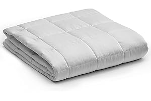 YnM Weighted Blanket — Heavy 100% Oeko-Tex Certified Cotton Material with Premium Glass Beads (Light Grey, 36''x48'' 5lbs), Suit for One Person(~40lb) Use on Twin Bed