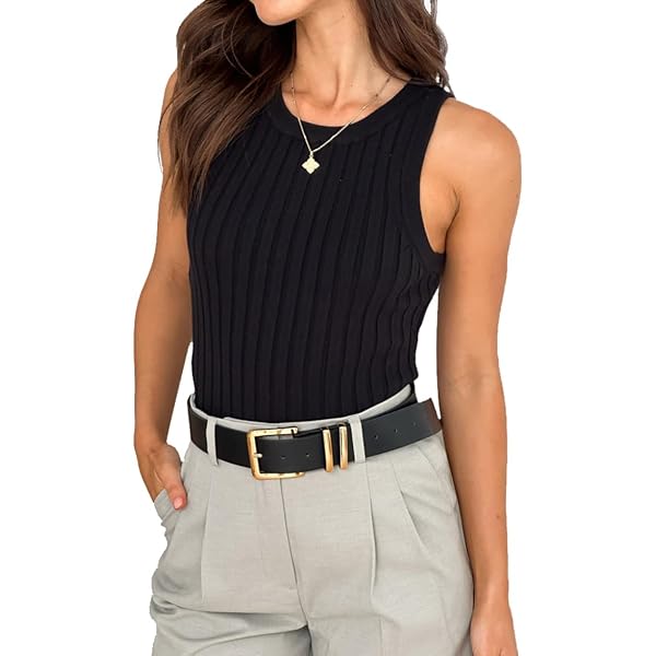 SweatyRocks Women's Ribbed Knit Halter Tank Top - Slim Fit Sleeveless Summer Casual Shirt - View #9