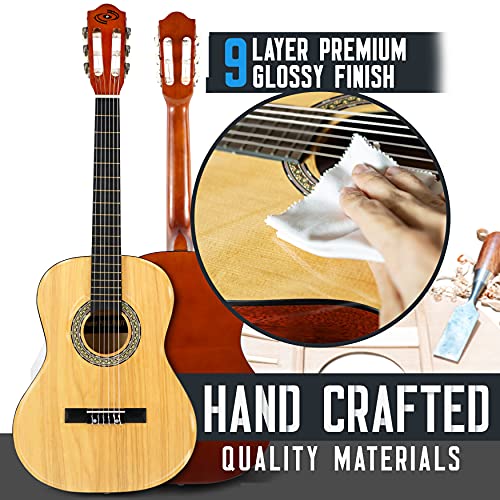 Pyle Left Handed ¾ Size Classical Acoustic Guitar Kit 36” Junior