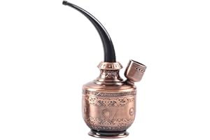 Portable Water Smoke Tube - Exquisite Shisha Hookah Bottle for Men, Ideal Gift for Dads and Grooms(Brass)