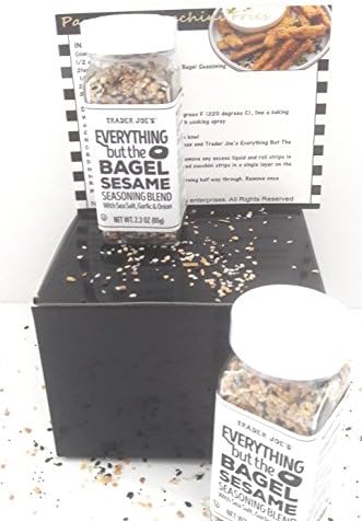 Trader Joes Everything but The Bagel Sesame Seasoning Blend With Sea Salt, Garlic and Onion Gift Set - (Pack of 2) with Recipe Card. Perfect Gift Set for Cooking Enthusiast