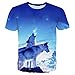Yasswete Unisex 3D Pattern Printed Short Sleeve T-Shirts Top Tees