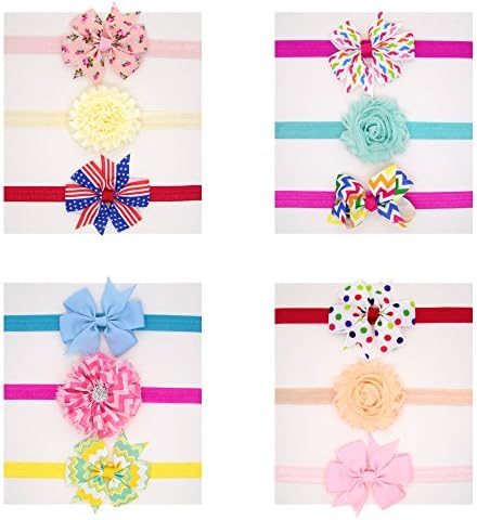 Baby Girl's Headbands Turban Knotted Hairbands for Newborn,Toddler and Childrens (HC02-12PCS)