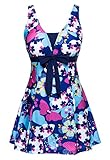 Wantdo Women's Big Size Holiday Celebrate Swimwear Beach Wear Dress Swimsuit, US 8-10/Tag 5XL  , BrilliantBlue