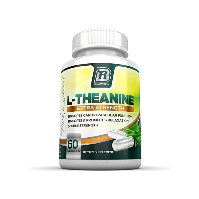 BRI L-Theanine 200mg Supplement Enhanced with 100mg Inositol for Relaxation, Anxiety and Stress Relief, Restful Sleep…