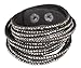 Sophistikitty Velvet wrap Bracelet with Rhinestones - Grey with Hematite Rhinestones