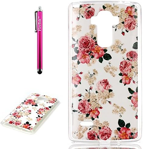 LG G4 Case, Firefish [Drop Resistance] [Shockproof] [Silm Fit] Protective Flexible Soft TPU Case Protective Back Cover for LG G4 - Red Peony