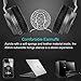 REETEC Bluetooth Headphones Over Ear - [Colorful LED Lights, 20H Playtime] Foldable Hi-Fi Stereo Wireless Headphones with Built-in Mic for iPhone, iPad, Smartphones, Laptop, PC, SD/TF, Grey