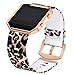 Aiseve Fitbit Blaze Floral Bands Women, Replacement Wristbands Strap with Rose Gold Frame Buckle for Fitbit Blaze Smartwatch Small Large (Leopard, Small)