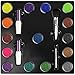 ARTEZA Glitter Tattoo Kit - Body Glitter Tattoo Set Includes 15 Vibrant Colors, 2 Brushes, 2 Glue Applicators and 40 Unique Glitter Tattoo Stencils - Glitter Temporary Tattoos For Kids And Adults