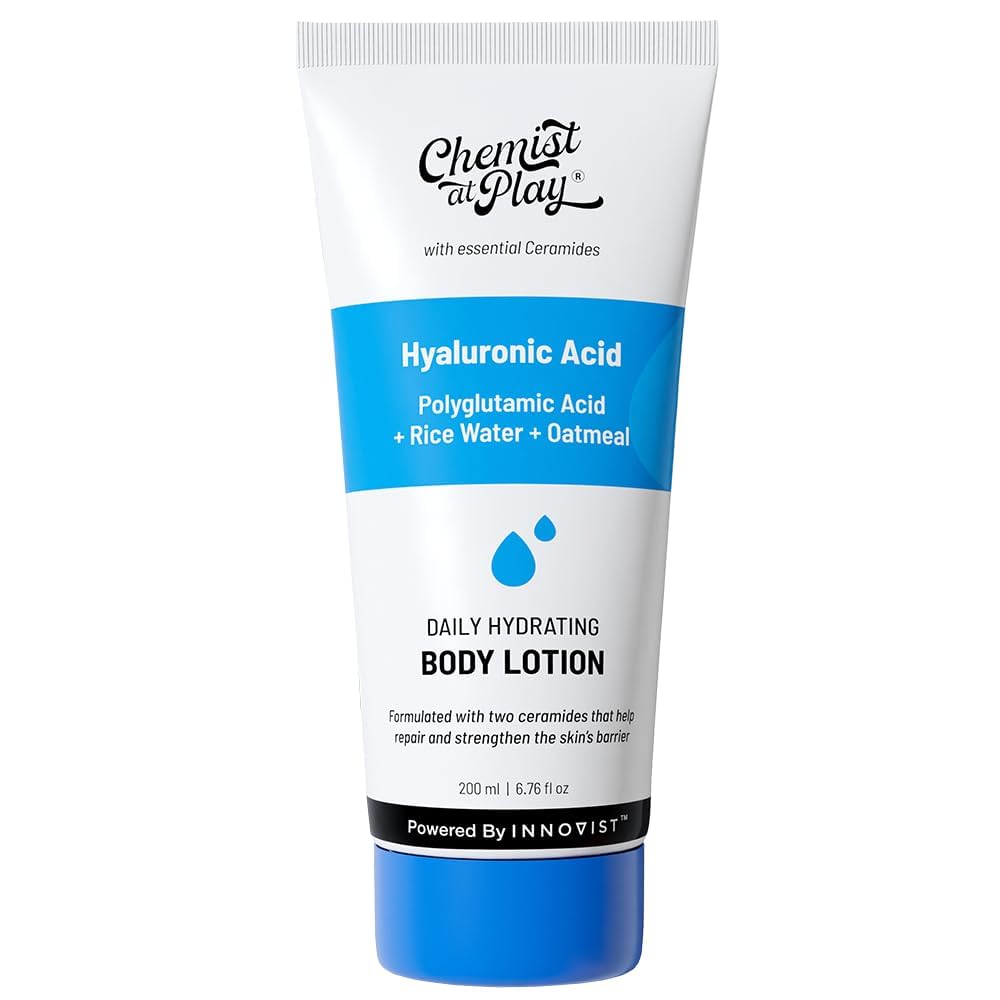 Chemist at Play Hydrating Body Lotion with Rice Water & Hyaluronic Acid for Deep Moisturization | All Skin Type | Hydrate Dry and Flaky Skin | Vegan & Cruelty-Free | 200 ml