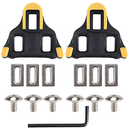 INNKER 1 Pair Road Bike Cleats 6 Degree Float Pedal Cleats with Wrench Road Bike Pedals Bicycle Cleats Self Locking For Shimano SH-11 SPD-SL System Shoes