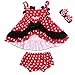 Jubileens 2 PCS Baby Toddlers Infant Girls Cotton Cute Dress+ Underpants Outfit Sets (M(6-18 months), Red Dot)
