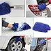 Bymlt Extendable High Pressure Power Washer Wand - Magic Power Water Hose Nozzle, Flexible Garden Watering Sprayer for Car Wash and Window Washing with Free Scrubbing Mitt (Blue)