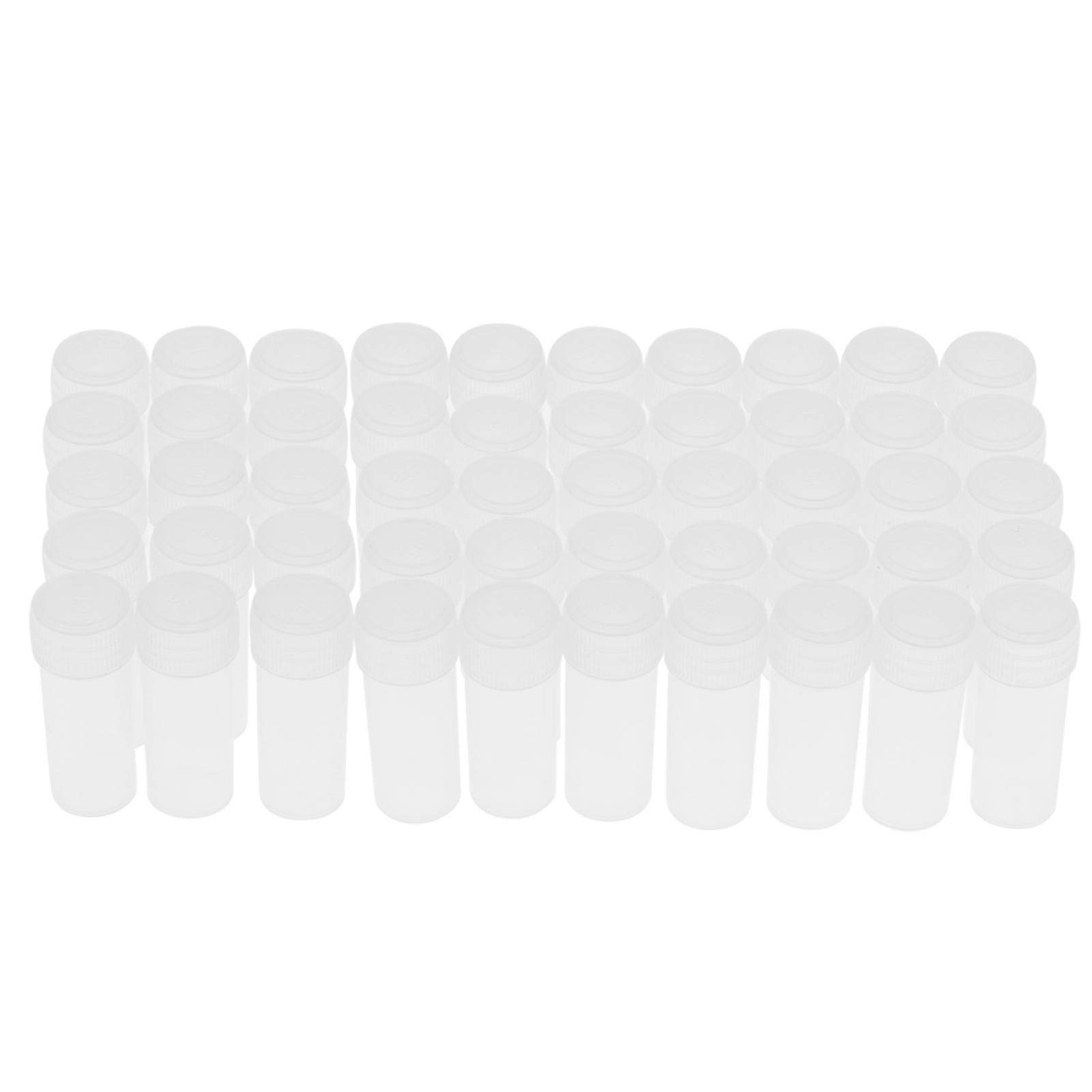 Yosoo Health Gear 5ml Bottles, 50 Pieces Liquid Sample Bottles, Sample Collection Pot, Plastic Vials Test Tubes with Lids, Sampling Screwcap Bottle, Vial Storage Container with Caps for