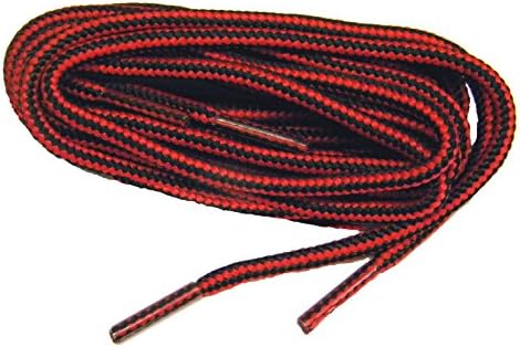 GREATLACES Red-Black proBOOT(tm) Rugged Wear Round Boot Shoelaces - (2 Pair Pack)