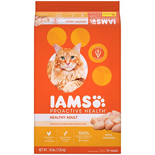 IAMS PROACTIVE HEALTH Adult Healthy Dry Cat Food with Chicken, 16 lb. Bag