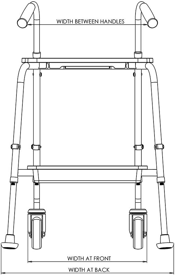NRS Healthcare Duo Height Adjustable Walking Trolley, P23117, Turquoise Blue - Image 4