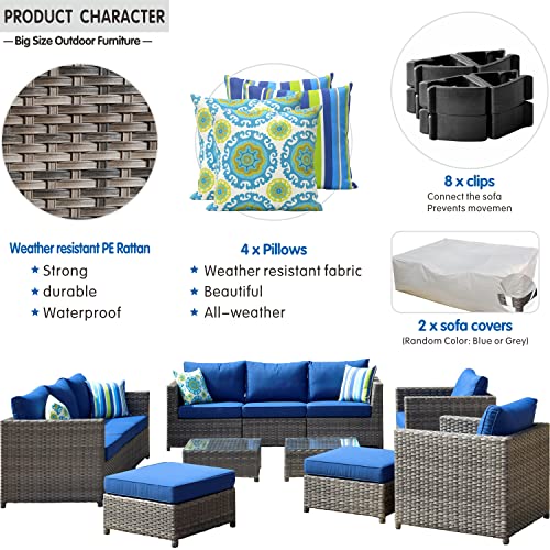 XIZZI Patio Furniture Sets Outdoor Sectional Sofa 12 Pieces No Assembly