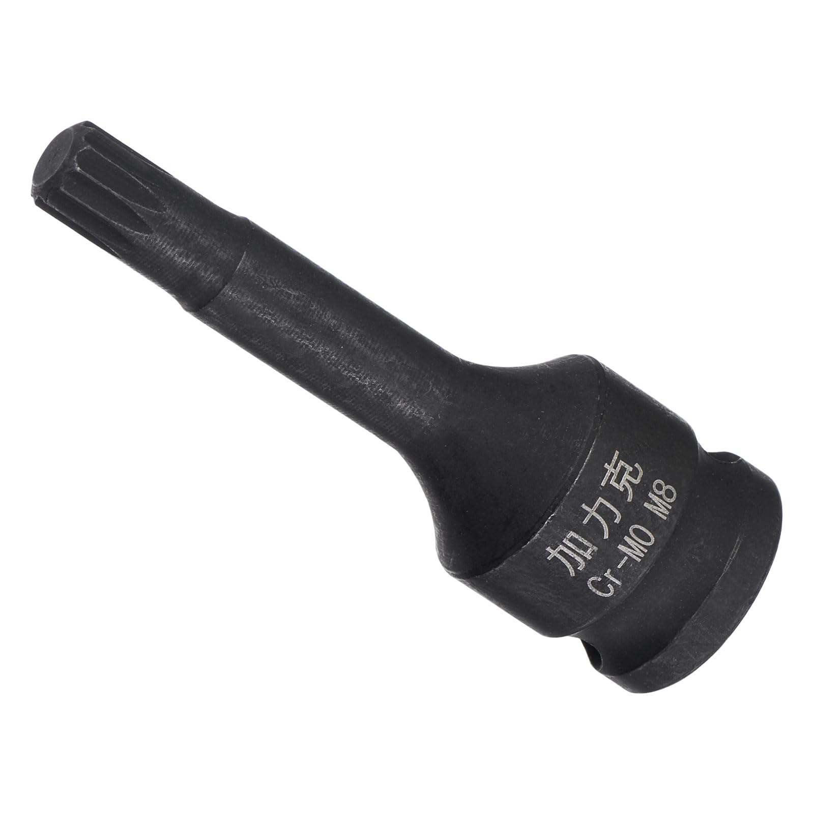 CoCud Impact Spline Bit Socket, M8 3/8" Square Drive 60mm Length, CR-MO, Chamfer Design One-Piece Impact Triple Square Spline Bit Socket - (Applications:for Automotive Electric Repair)