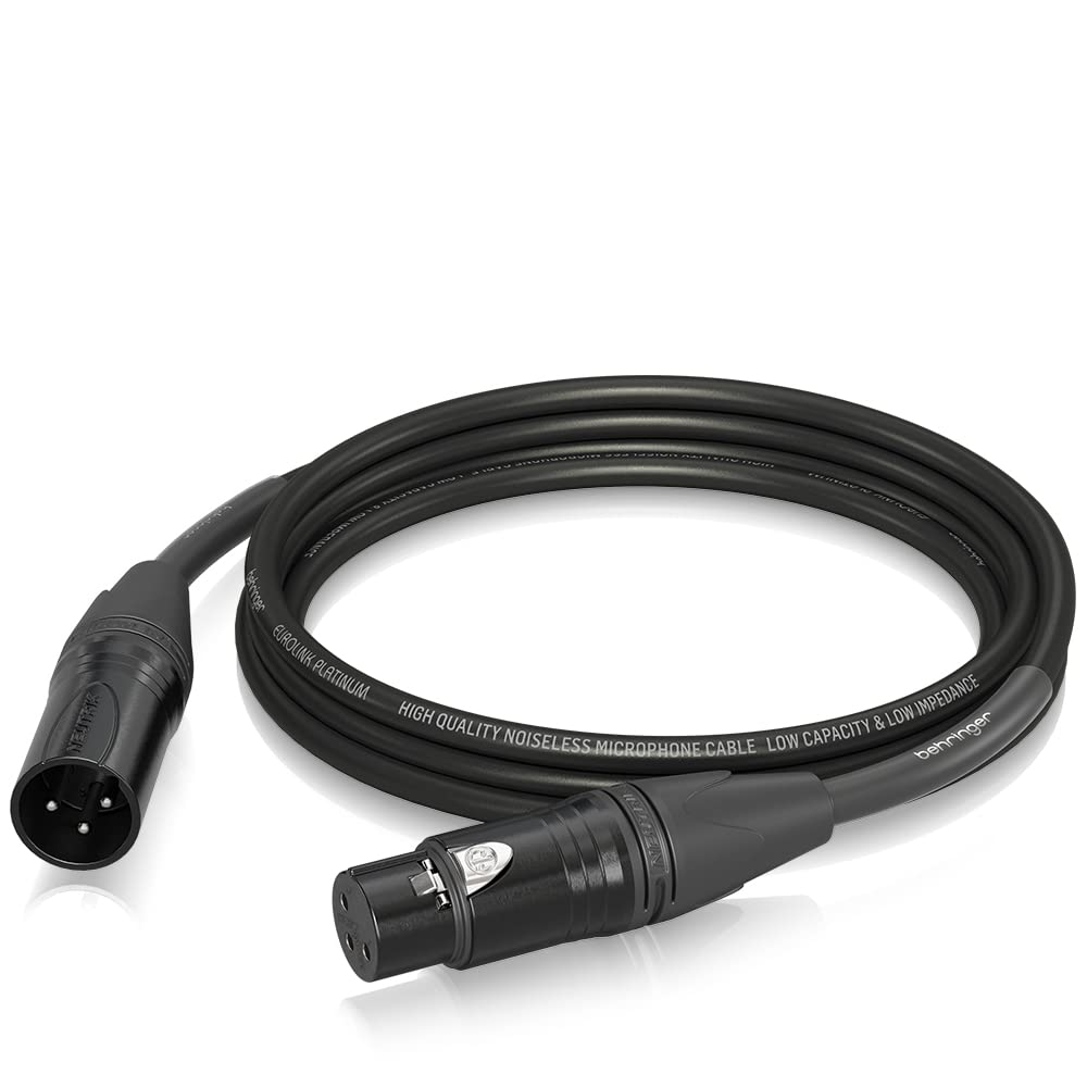 Behringer Microphone Cable - Black Neutrik XLR Male to XLR Female - 3 m / 10 ft - Platinum Performance - PMC-300