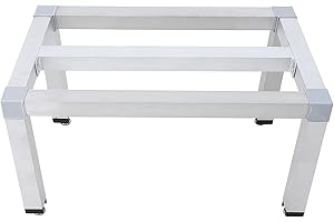MOVECOM 24" x 14" x 12" Aluminum Dunnage Rack | 1000 Lb Capacity | Low Shelf for Off-Floor Storage In Restaurants, Kitchens, Supermarkets, and Grocery Stores