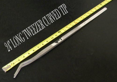 24" Mega Long Tweezer Curved Tip Stainless Steel H14351