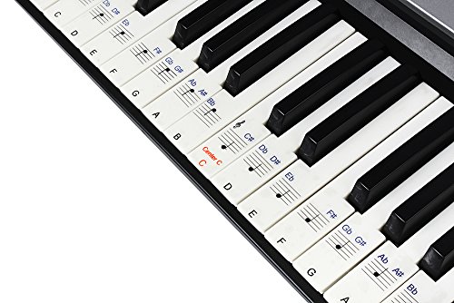 Stickers for Piano / Keyboards, 49,61,76,88 Key Full Set of Piano & Keyboard Music Note Stickers, Transparent Plastic Stickers has both black keys and white keys & User Guide