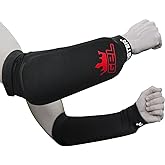 Meister MMA Elastic Cloth Forearm Guards w/Integrated Gel Padding (Pair) | Comfort-fit full arm protection, flexible impact padding for striking, blocking and other martial arts training