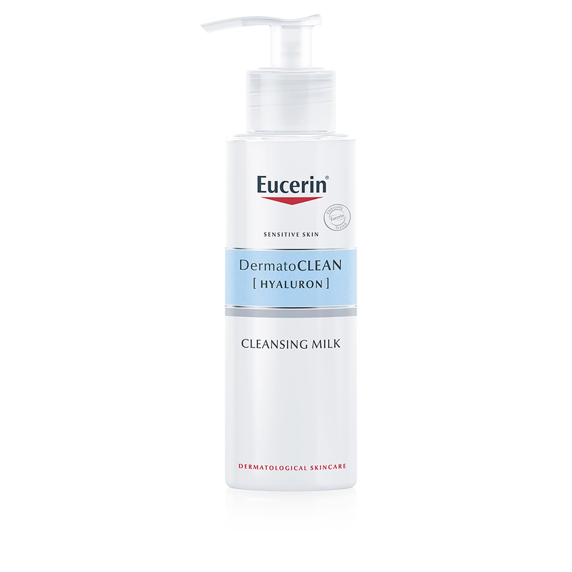 Eucerin DermatoClean Mild Cleansing Milk 200ml, Gentle Yet Effective Facial Cleanser for Sensitive Skin, Advanced Cleansing Milk with Hyaluronic Acid