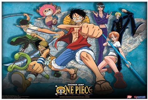 Poster Print Anime The straw hat Pirates One Piece Luffy Team Poster Wall Stickers, Size: 22-Inch by 34-Inch