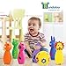 Bundaloo Kids Bowling Set Game 7-Piece Pin Bowling - Colorful Indented Ball and 6 Animal Pins - Soft Durable Indoor and Outdoor Toys for Toddlers and Children - Best Gifts for Girls and Boys